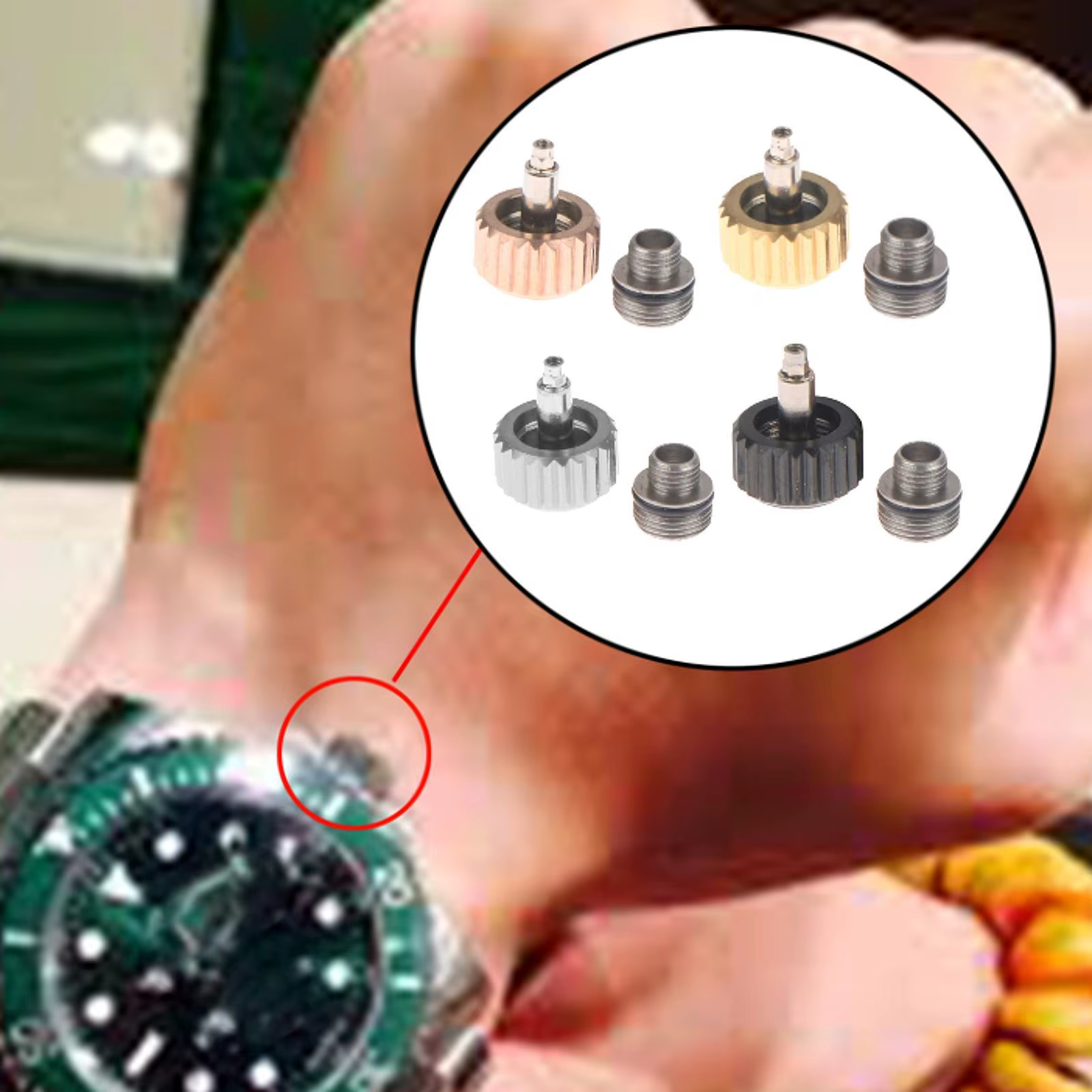Couronne de montre de remplacement, 6mm, pour réparateurs de montres, horloger