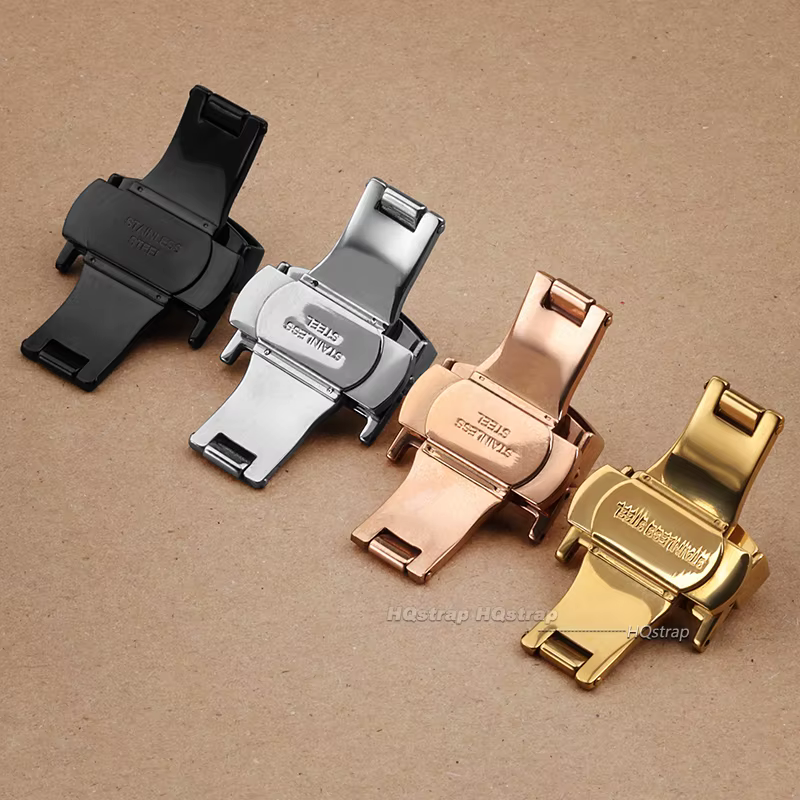 Fermoir papillon en acier inoxydable pour bracelet de montre