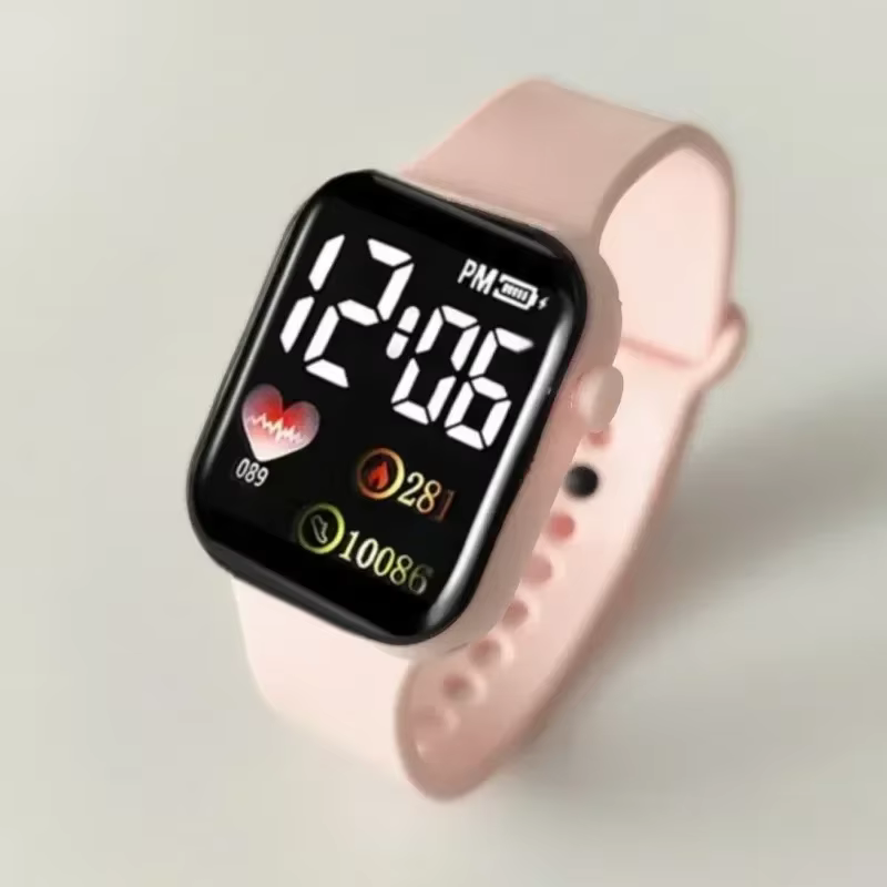 LED montre électronique C002 arc-en-ciel carré étanche numérique Sports de plein air étudiants