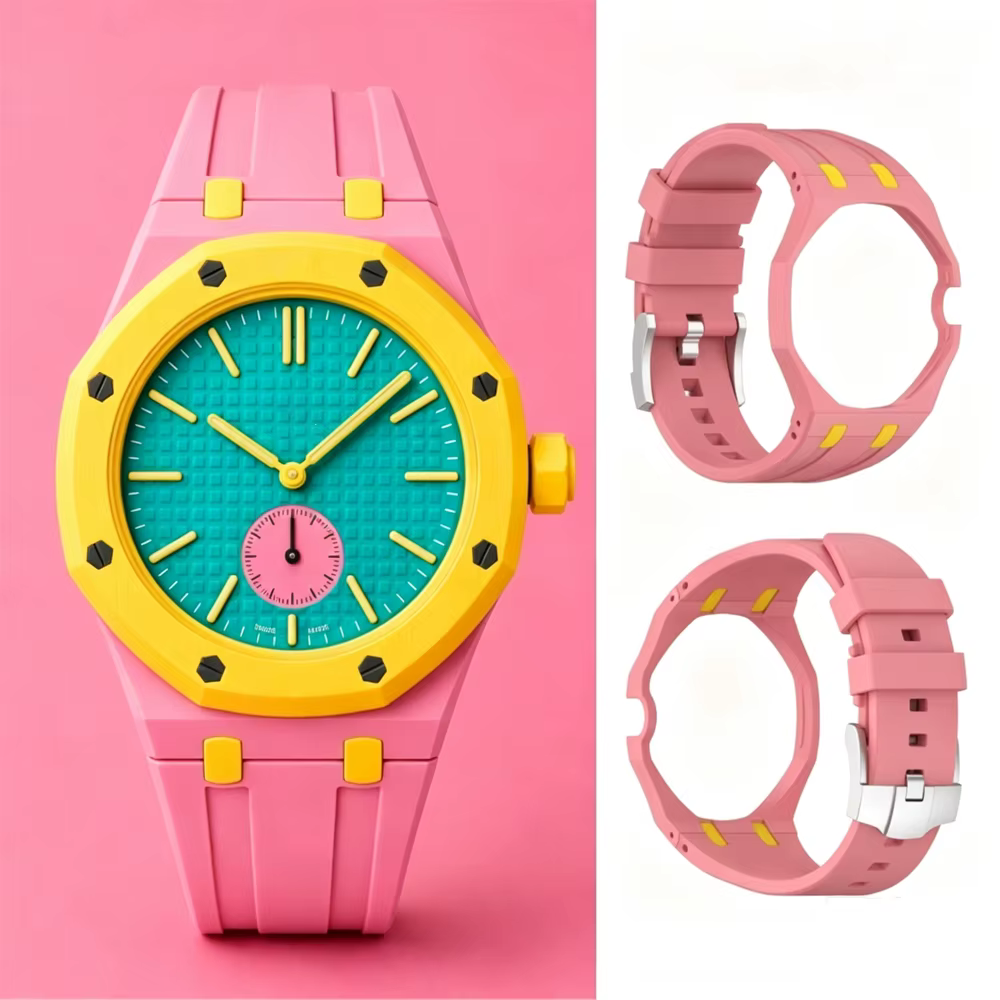Bracelet de montre en TPU + lunette en céramique pour Swatch x AP Royal Pop