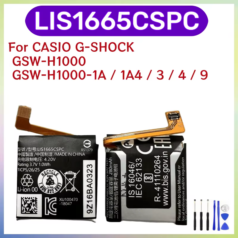 Nouvelle batterie de remplacement LIS1665CSPC pour CASIO