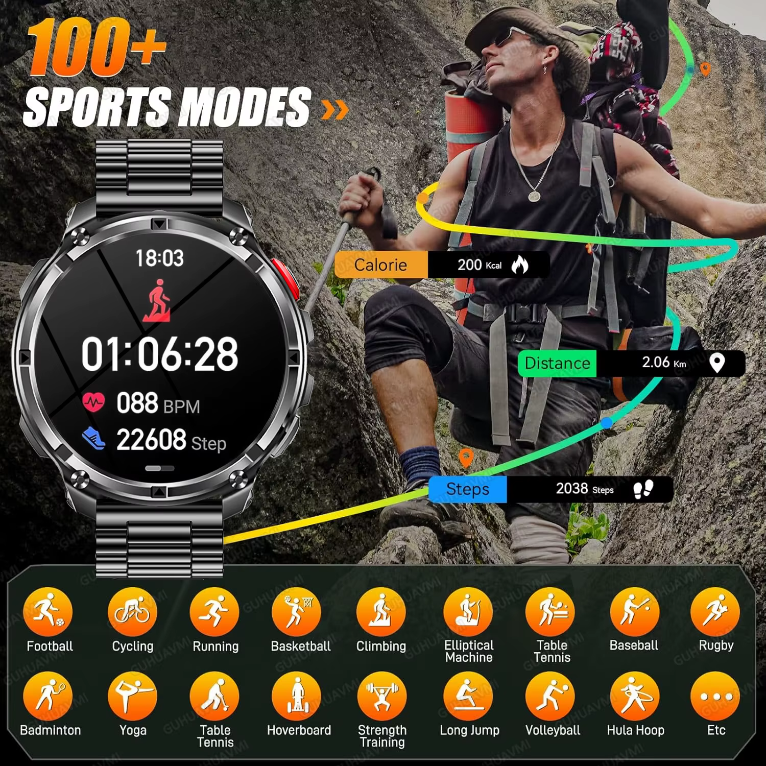 2026 nouveau T-Rex3 Pro 1100mAh batterie montre intelligente GPS chemin 5ATM étanche sport course tracker extérieur boussole militaire Smartwatch