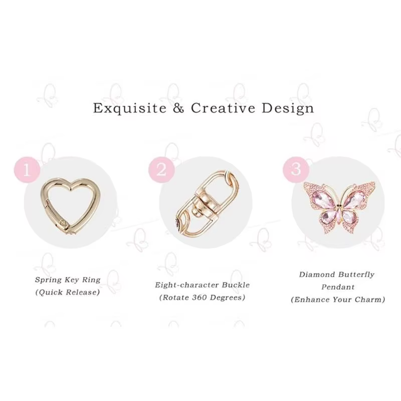39BD petit ornement breloque à mode, accessoire papillon Unique pour le quotidien
