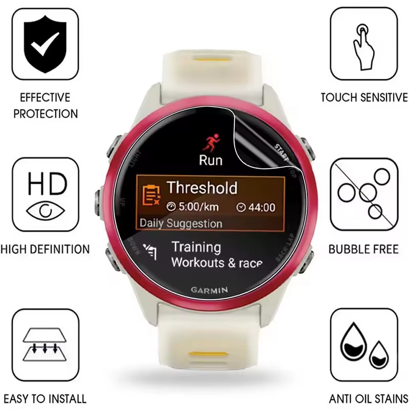 Film souple de protection pour montre Garmin Forerunner 55 45 165 945 935 735 XT 255 265 s 965 955