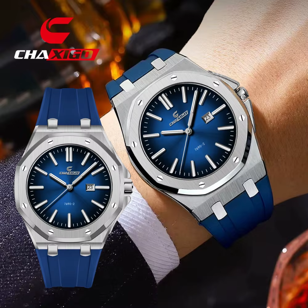 CHAXIGO montres d'affaires de luxe pour hommes 7690 mode étanche calendrier Quartz montre
