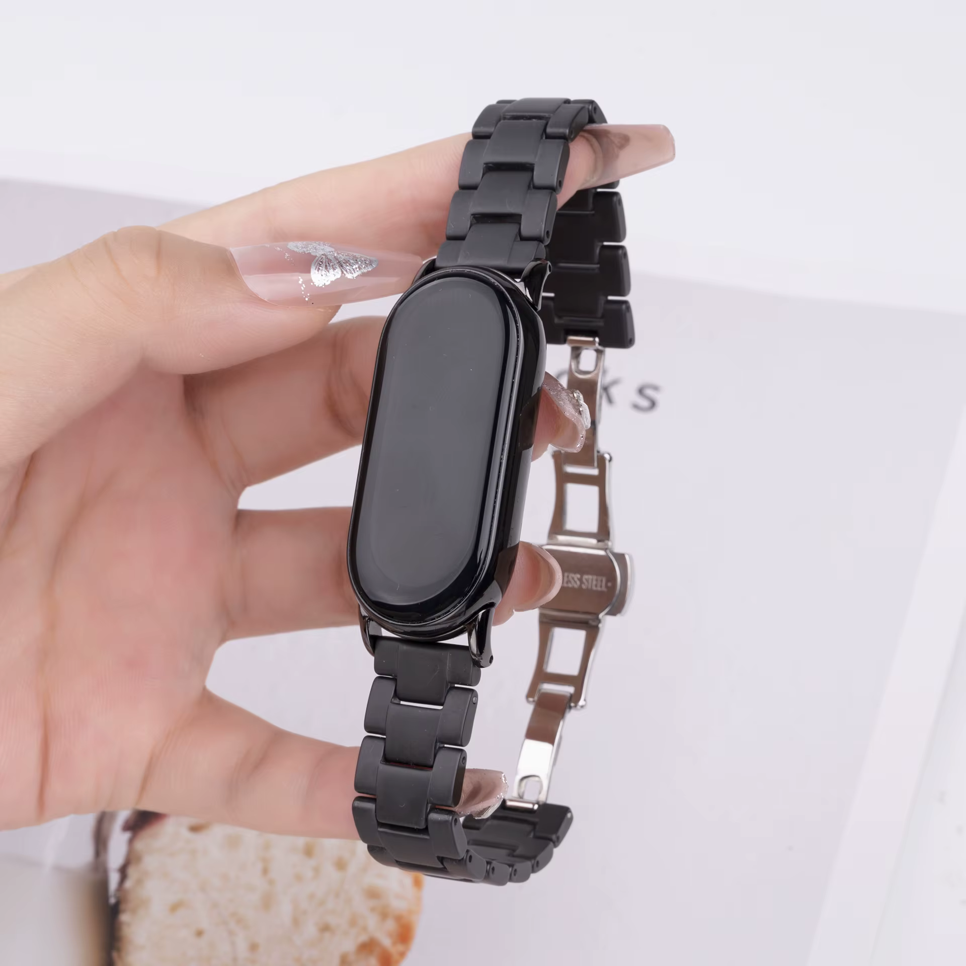 Bracelet en céramique pour Xiaomi Band 10 9 8, Bracelet de montre intelligent, boucle papillon, Bracelet de remplacement pour Xiaomi Mi Band10, accessoires
