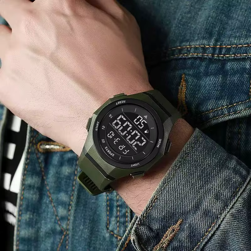 Montre électronique pour homme, tendance, sportive, anti-chute, lumineuse