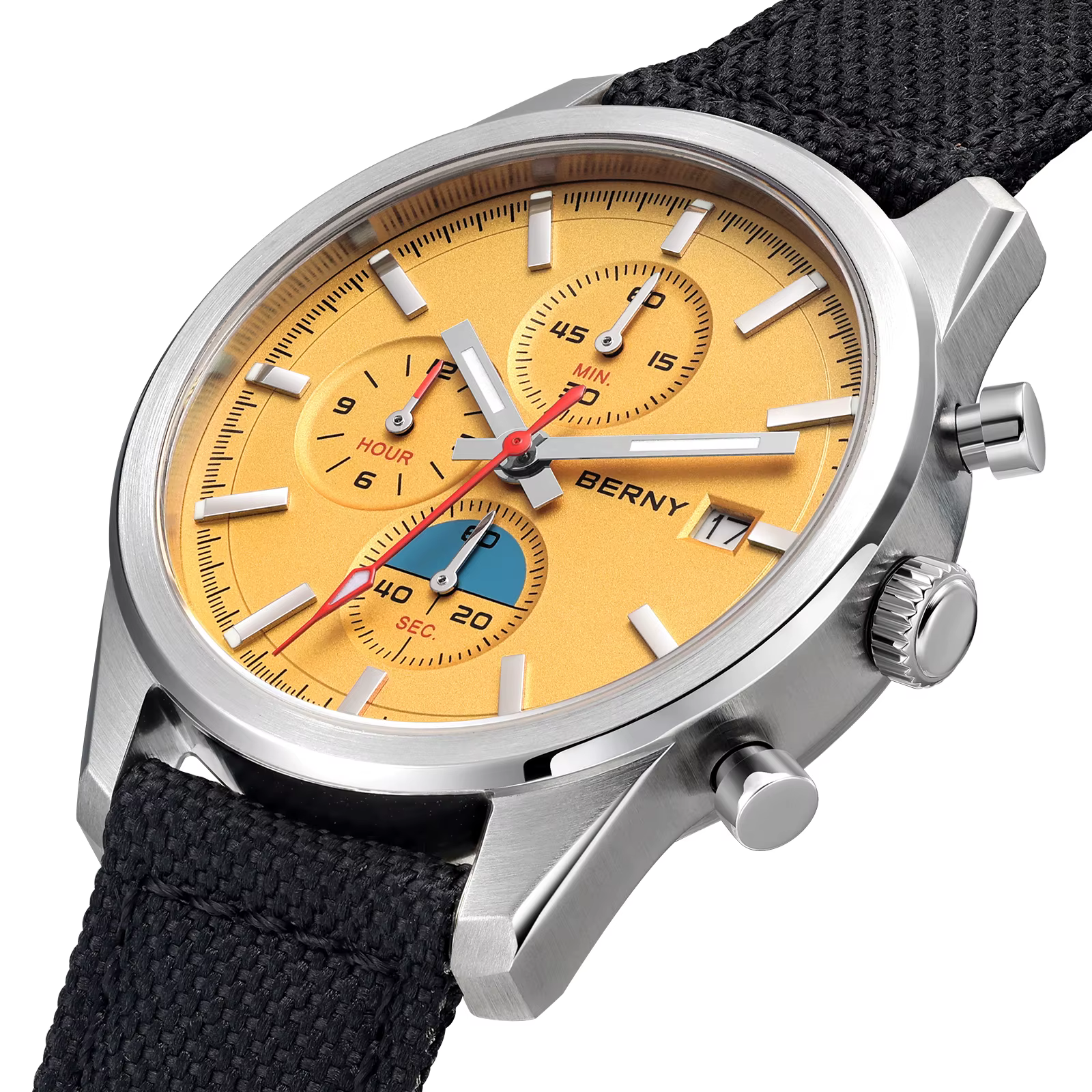 BERNY – montre chronographe à Quartz pour hommes