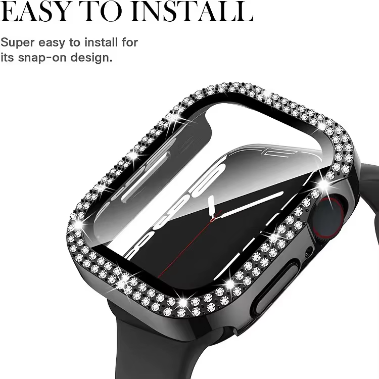 Coque en diamant + Film trempé pour Apple Watch