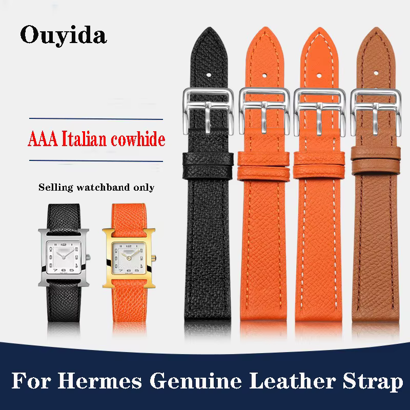 Le Bracelet de montre en cuir véritable convient aux Hermes 14/16/18/20mm