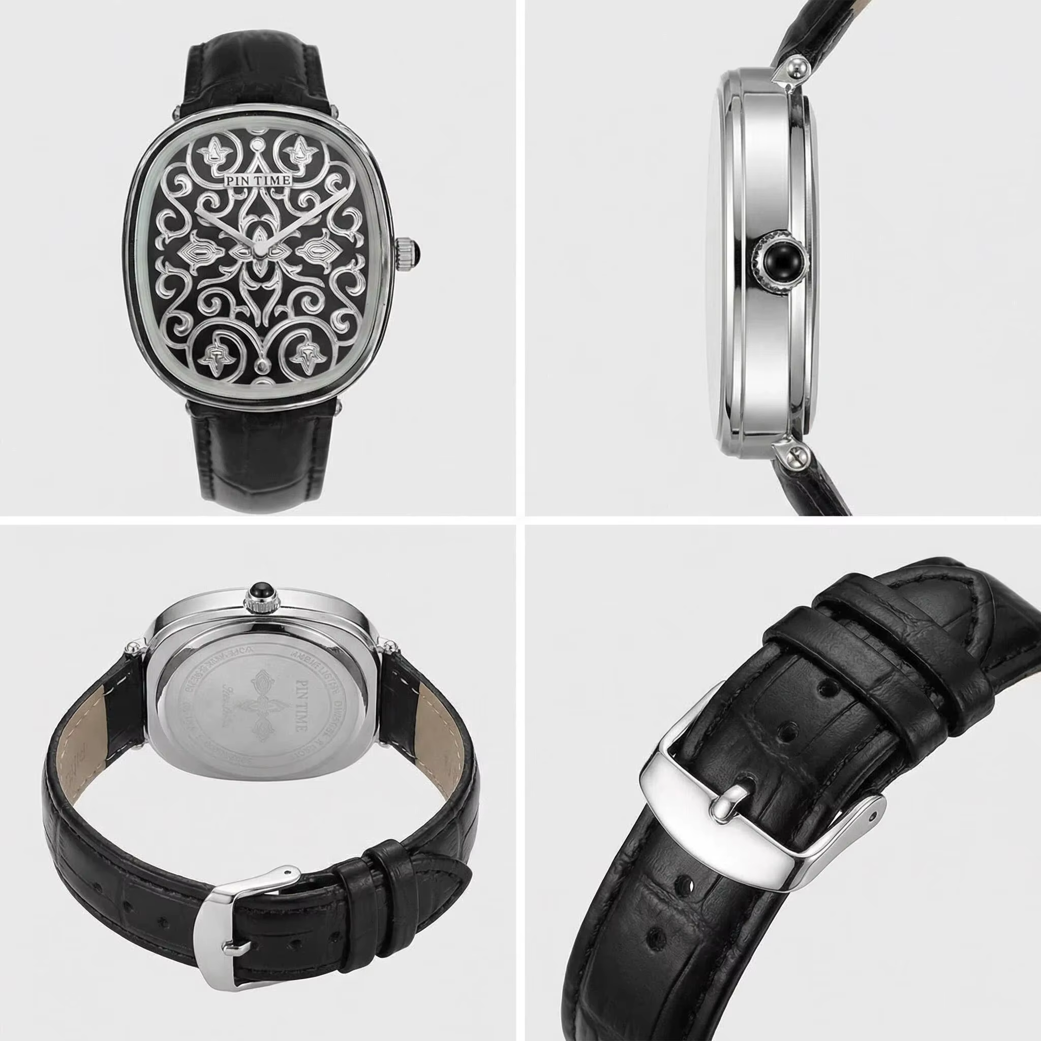 Montre à quartz avec design sculpté en 3D