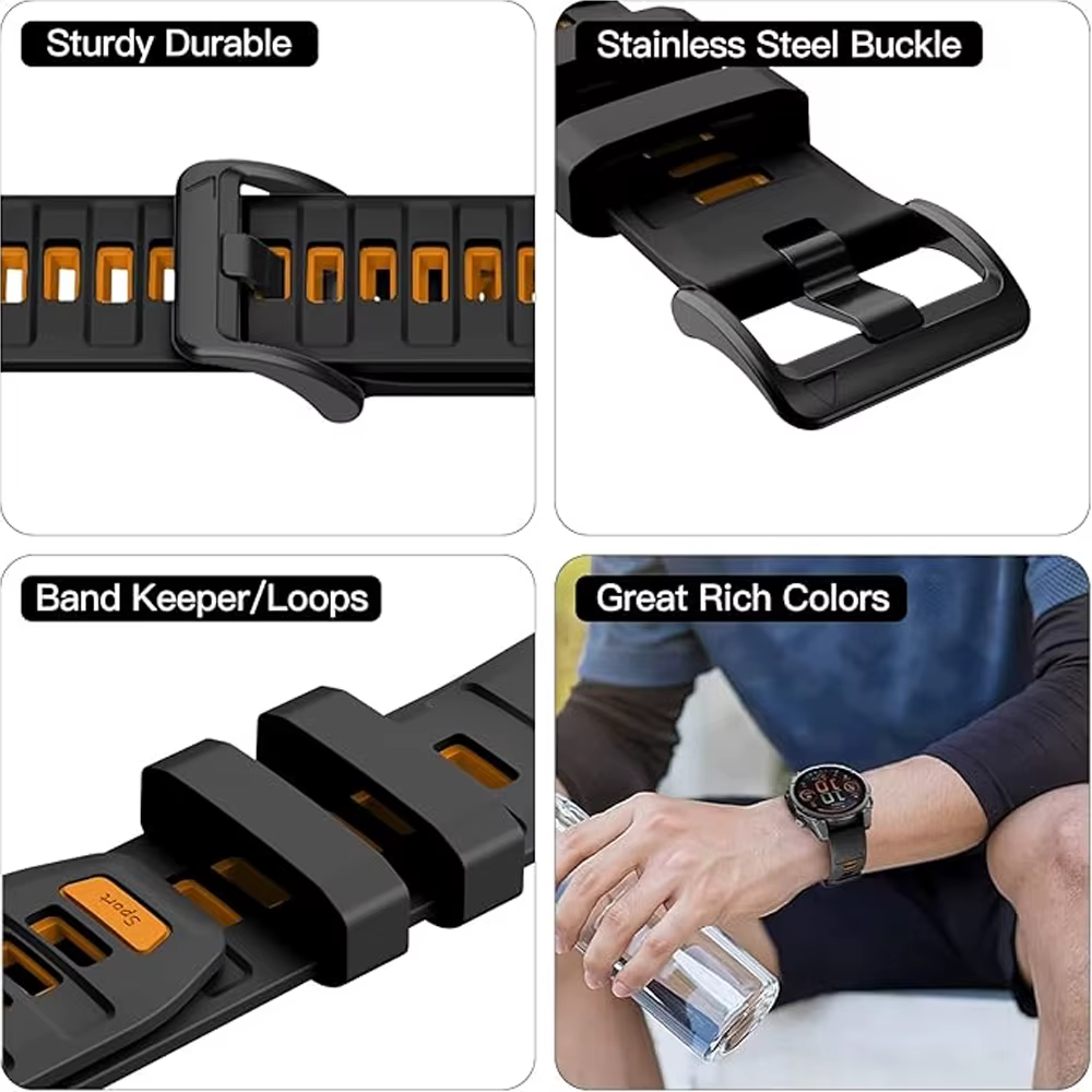 Bracelet de montre Fenix8 1:1 pour Garmin Fenix 8 Pro 47mm 51mm E 7 7X 6 6X 5 5X/Epix Pro/Enduro 3/970 QuickFit 22mm