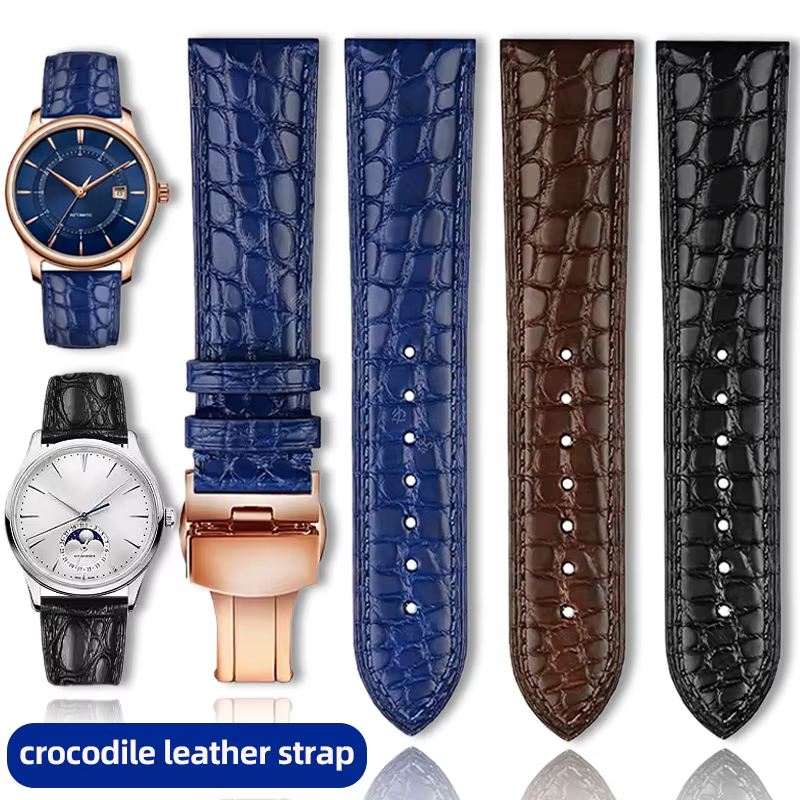 Bracelet de montre en cuir de crocodile pour Rolex SEIKO Citizen CARTIER Tank CLÉ