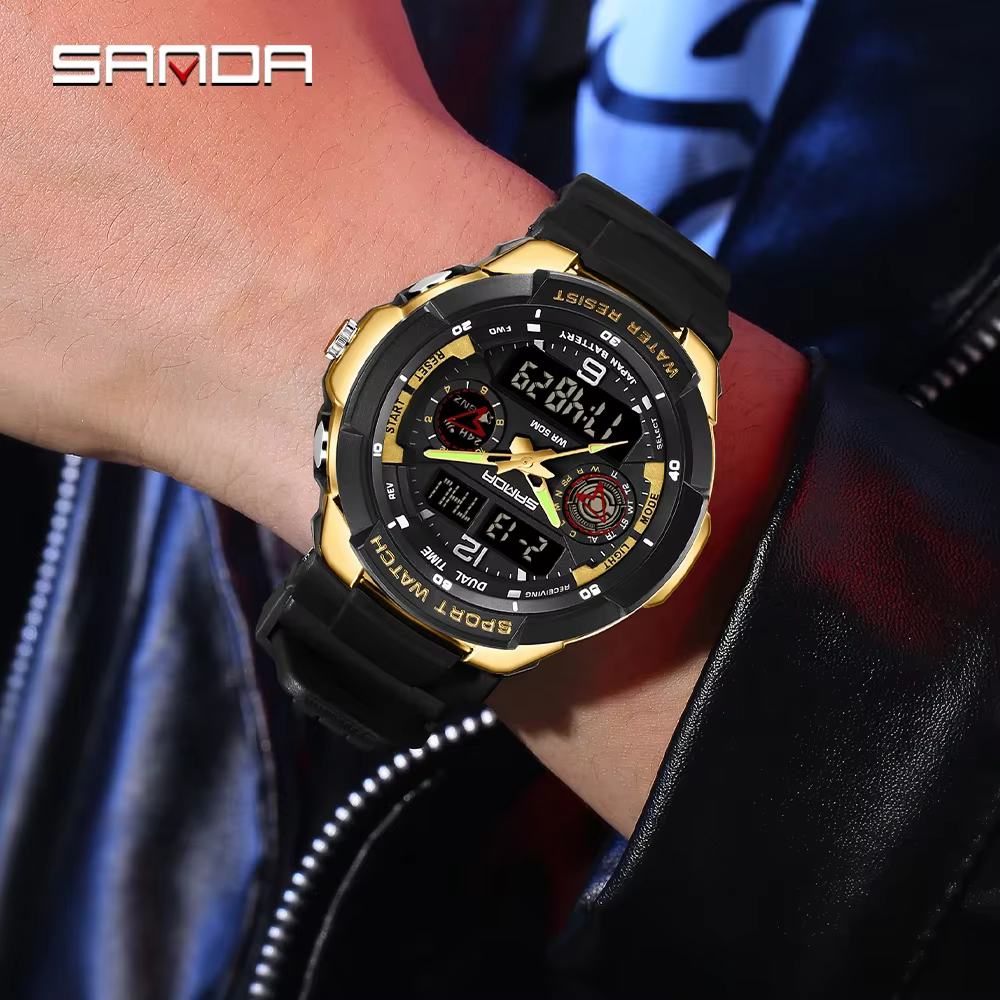 Montre électronique pour étudiants coréens SANDA Top 6197