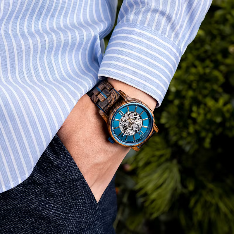 BOBO BIRD nouvelles montres mécaniques pour hommes en bois véritable luxe squelette montre automatique personnalisé homme cadeau pour noël relojes mecánicos