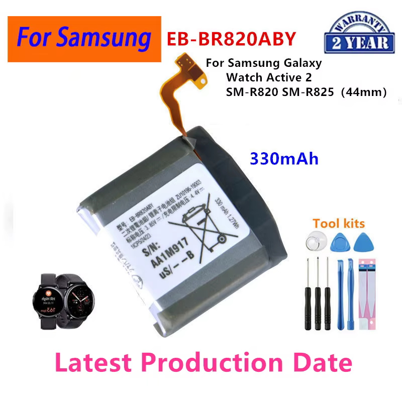 Batterie EB-BR720ABE pour Samsung Galaxy Watch Gear S4 42mm/Gear Live/S2 classic/Gear 1/Active 1 2 3/Watch 3/Gear S/Gear 2