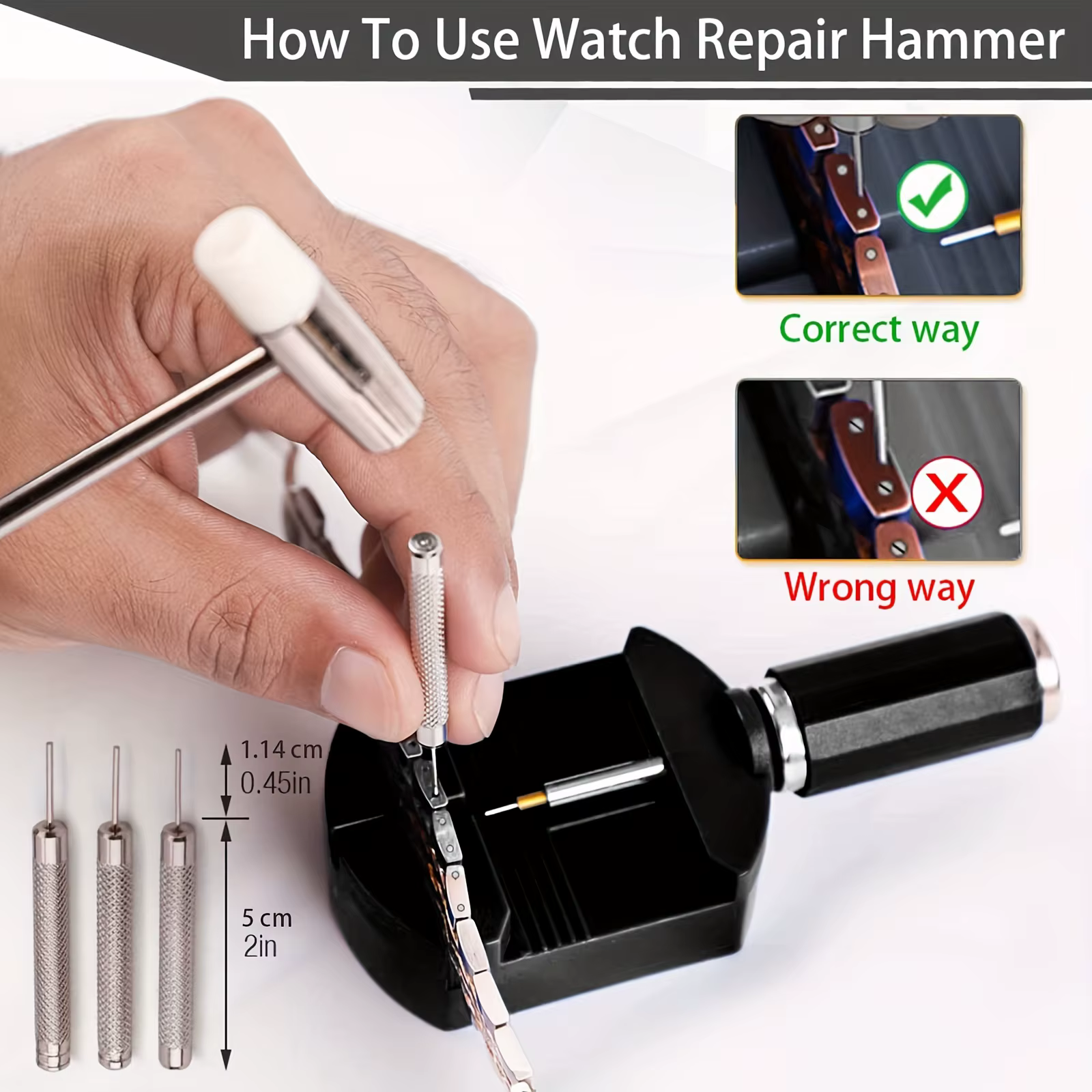 Kit d'outils de retrait de maillons de montre 11 pièces