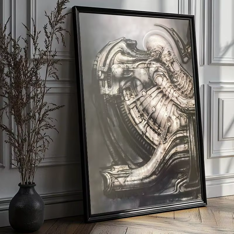 HS. Giger Poster HD PVC Art mural étanche - Auto-adhésif réutilisable pour le bar de bureau à domicile