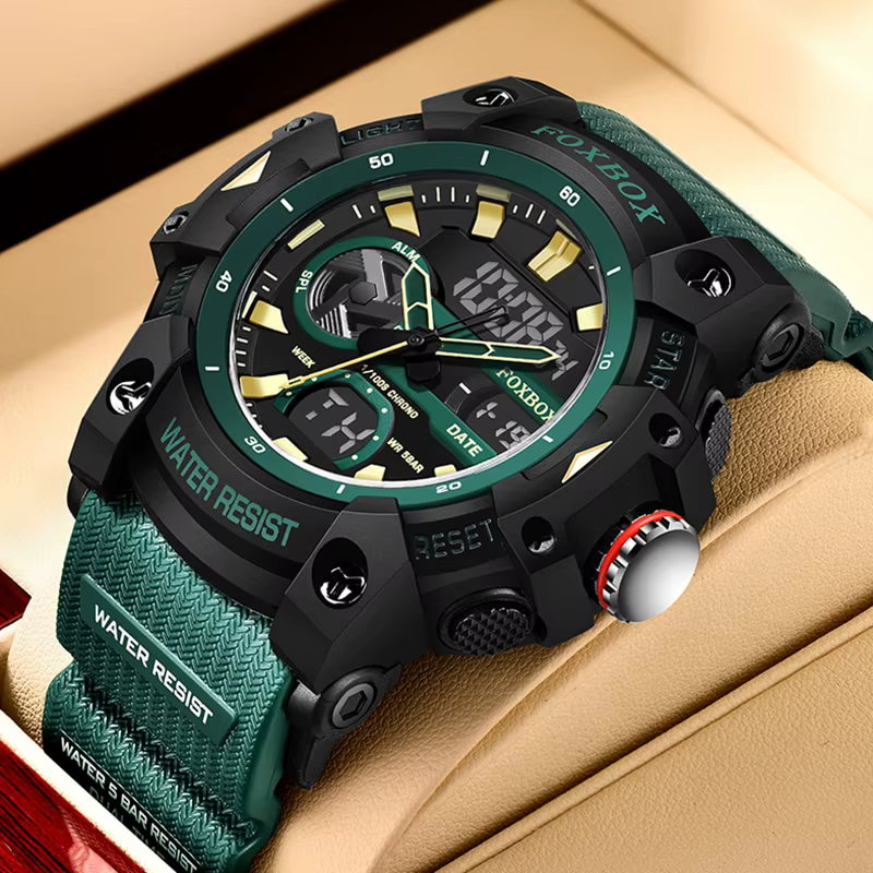 LIGE mode montres numériques pour hommes haut de gamme de luxe militaire Montre étanche