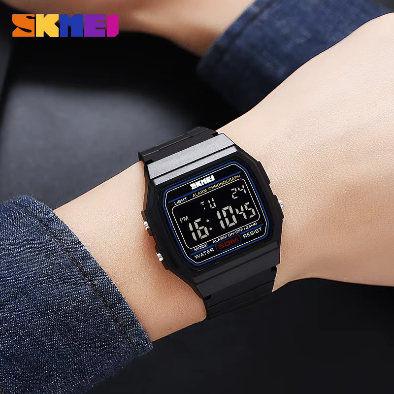 SKMEI 2042 mode sport montre noire pour hommes Chrono militaire LED affichage