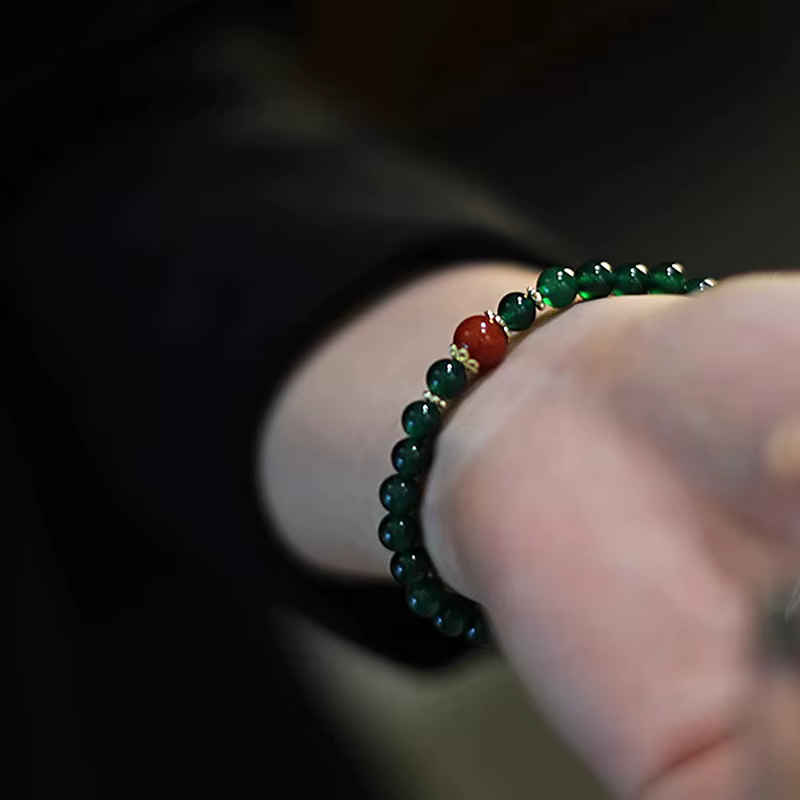 Bracelets en perles d'eau douce pour femmes, Agate rouge verte naturelle de 6mm, brins de perles, accessoires de bijoux fins simples et exquis, 1338