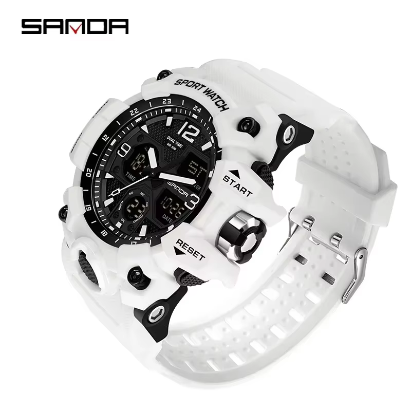 SANDA 6030 montre à Quartz militaire homme montre-bracelet étanche pour hommes horloge choc relogios masculino Top