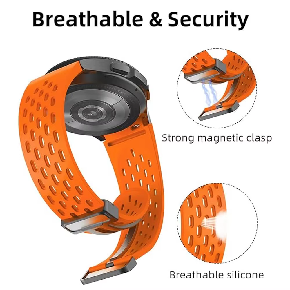 Bracelet respirant pour Samsung Galaxy Watch 4/5/7/6 Classic/5 Pro, 40mm 44mm, sangles magnétiques, ceinture Galaxy watch Ultra Band correa