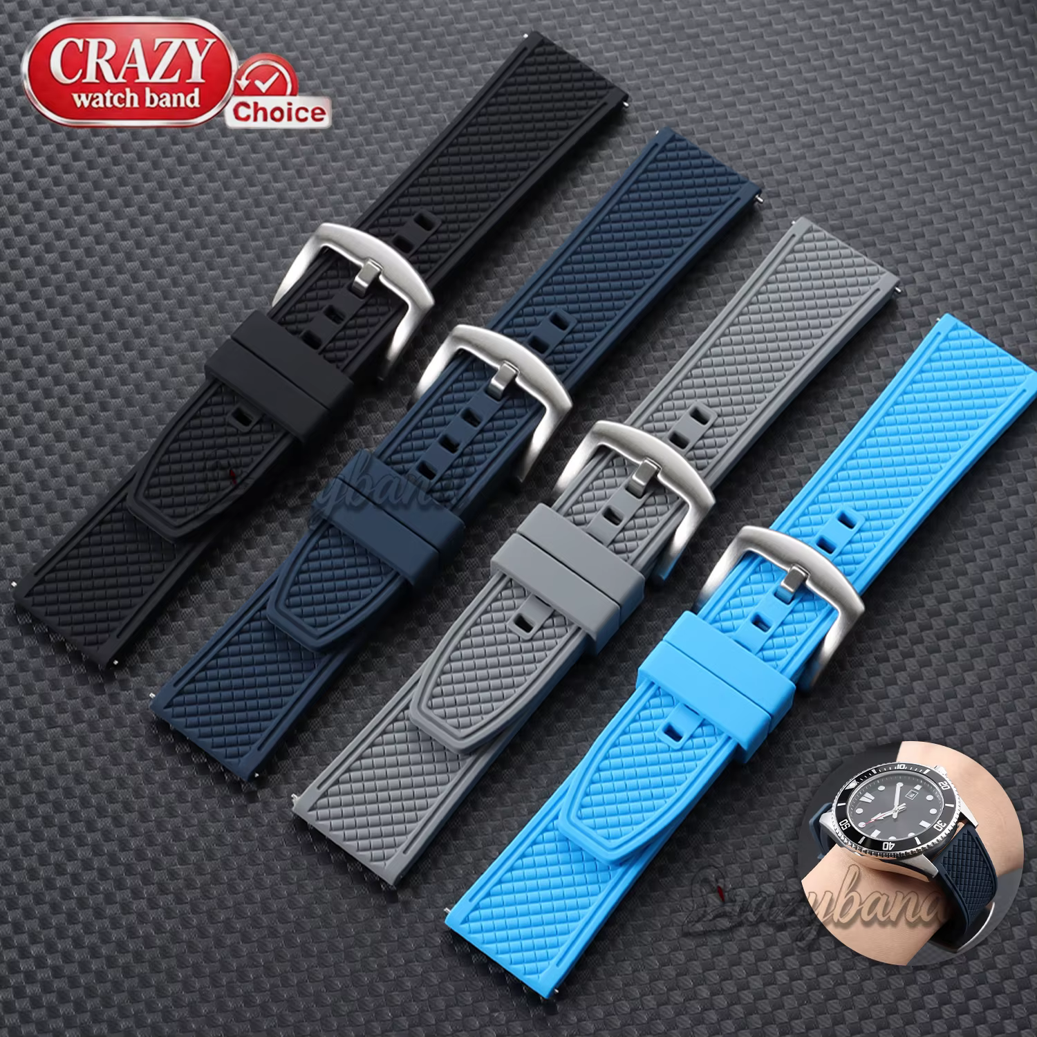 Bracelet de montre en silicone universel pour Seiko