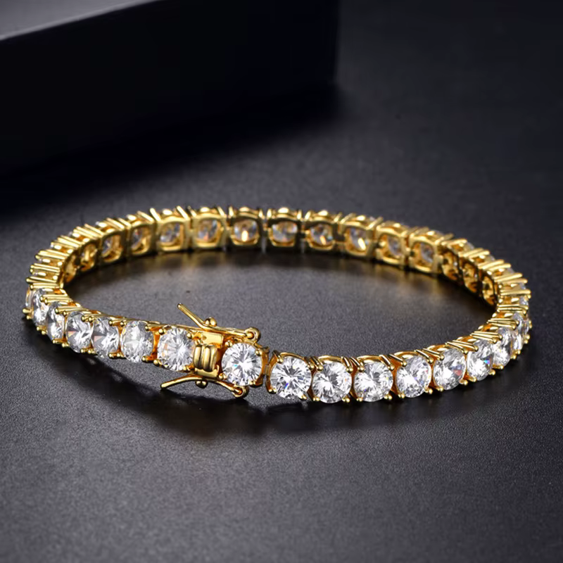 Bracelets tennis en moissanite D VVS1 en argent sterling 925 pour femmes, accessoires de bijoux de mariage exquis, cadeau de fête tendance