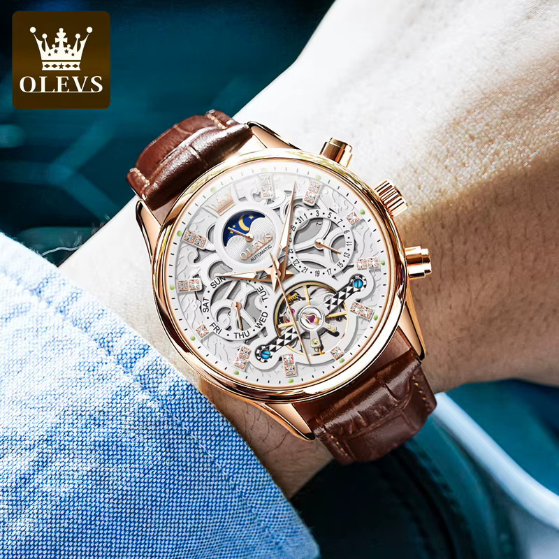 OLEVS – montre-bracelet mécanique automatique pour hommes