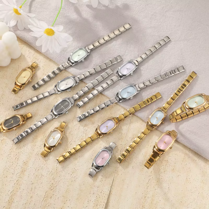 Connecteur de montre de mode en acier inoxydable, lien de charme italien de 9MM, en-tête de montre carrée pour femmes, Bracelet de liaison, bijoux à bricoler soi-même, cadeau