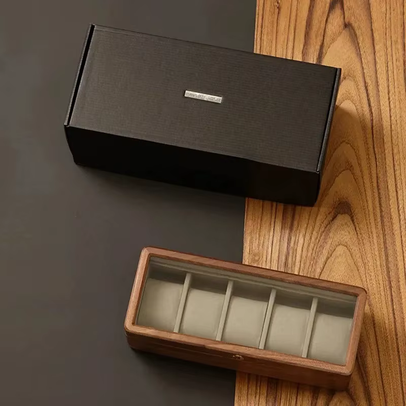 Boîte de rangement de montre en bois massif