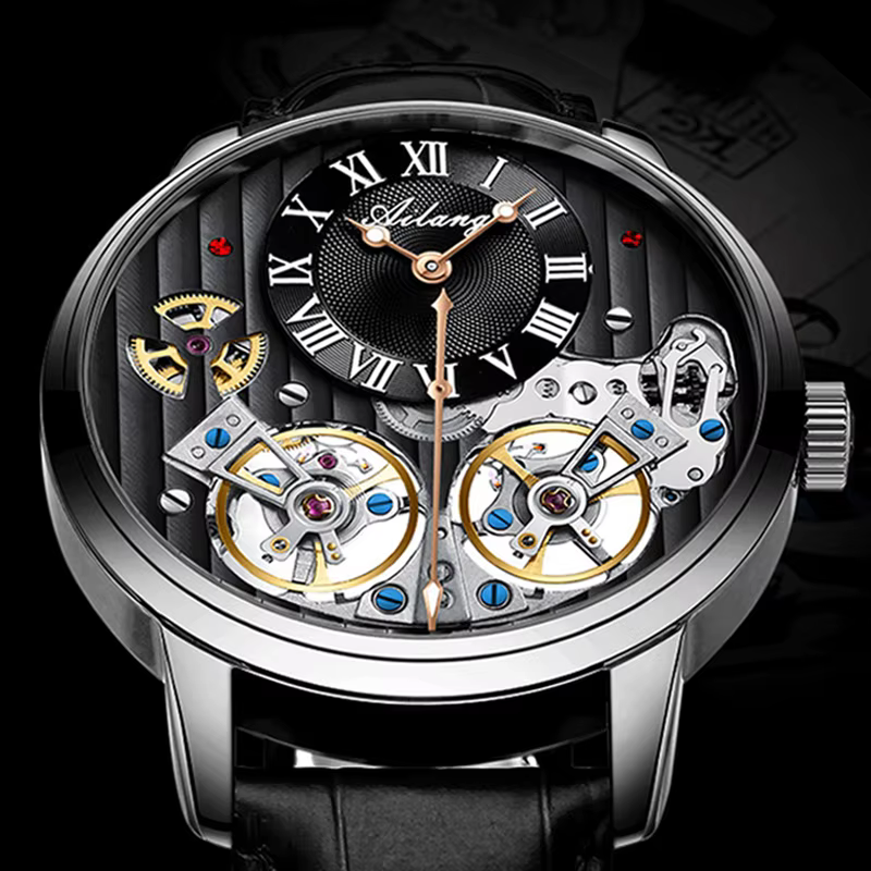 AILANG Top marque montre de luxe hommes automatique lumineux noir horloge
