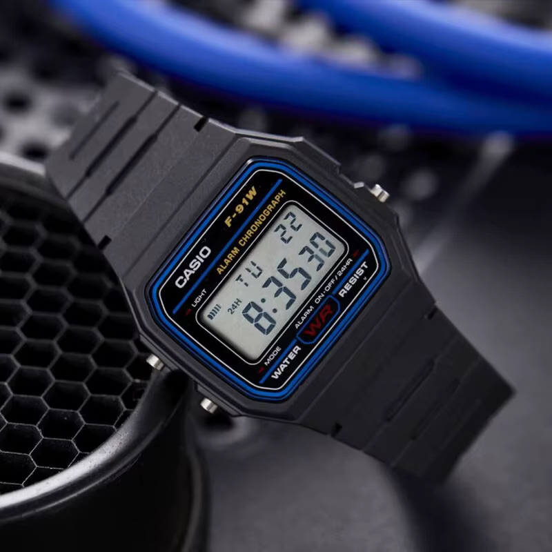 Montre électronique carrée Casio F-91W-1