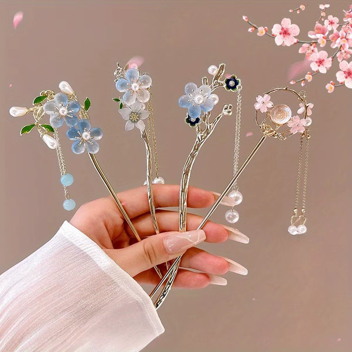 1 pièce Accessoire de cheveux romantique de style chinois, Bijou en alliage, Épingle à cheveux pour femme, Idéal pour le quotidien, Cadeau, Épingle à cheveux tendance pour filles