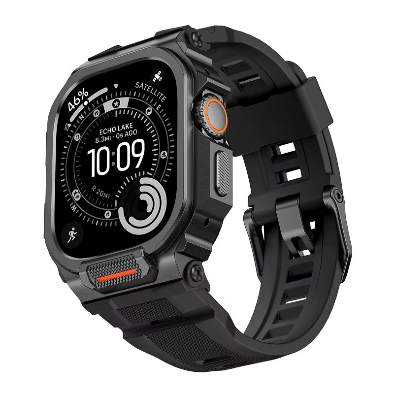 Bracelet d'intégration robuste avec étui pour Apple Watch 46mm 49mm