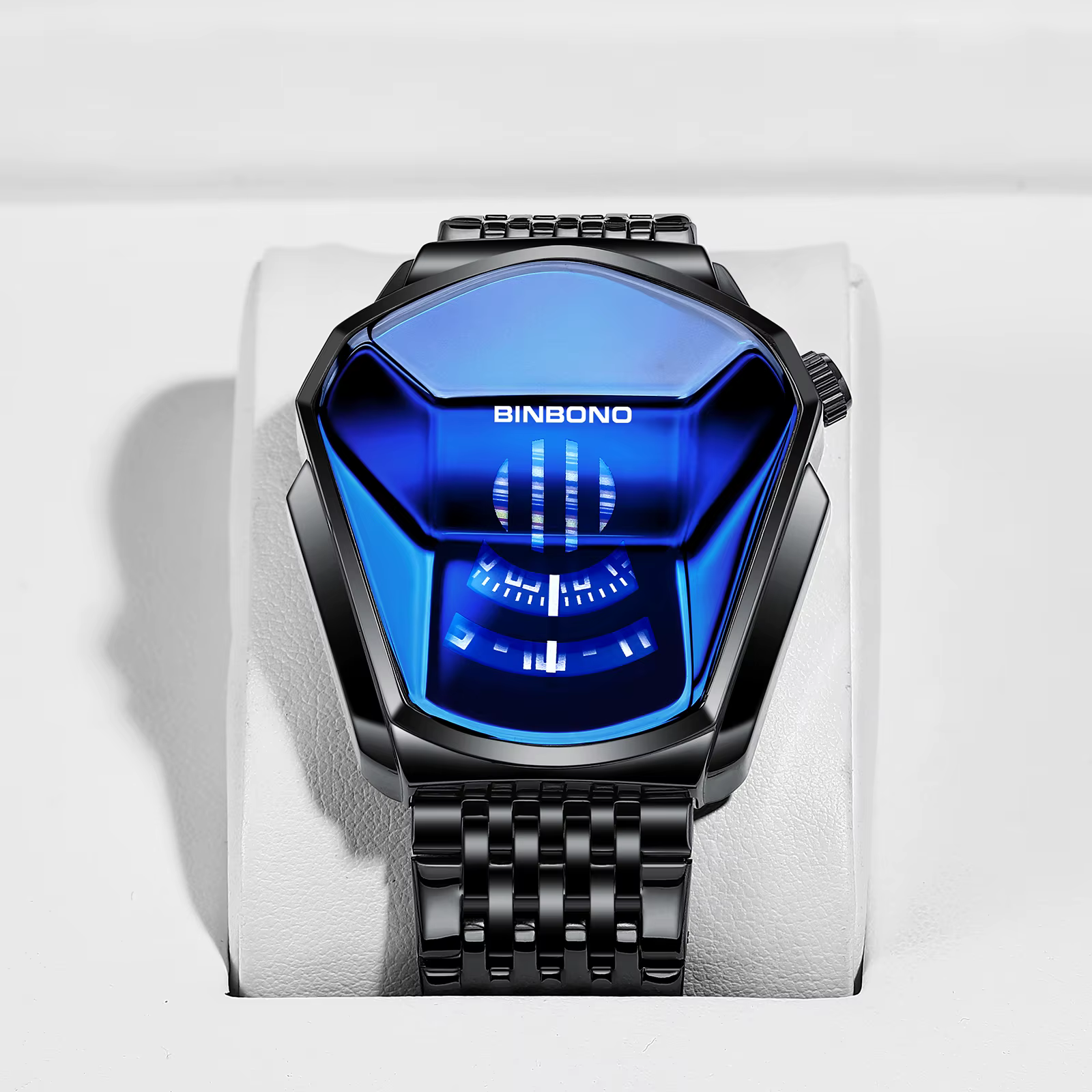 BINBOND chaud nouveaux hommes dominateur moto Concept montre à la mode grand cadran en acier inoxydable technologie