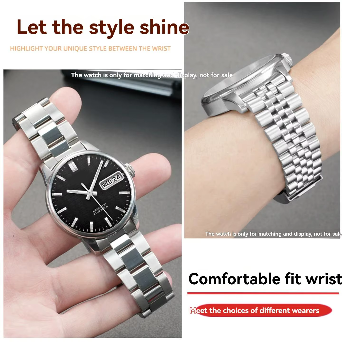 Jubilee 19mm argent acier inoxydable huître extrémité incurvée bracelet de montre pour Seiko no 5 SKX5 Sxns80 Snxs79 Snxs79k Snxs77k Snxs73
