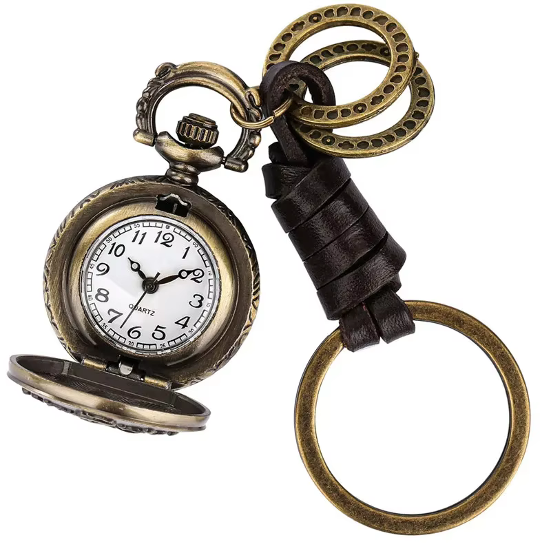 Vintage belle éléphant conception Mini horloge pendentif porte-clés montre Portable Quartz analogique