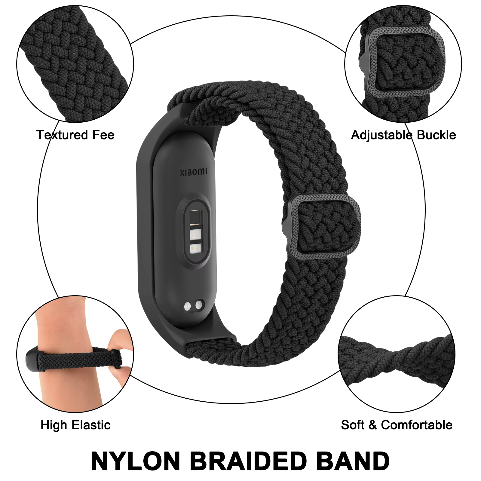 Bracelet de montre tressé pour Xiaomi Mi Band 7 6 5 4 3