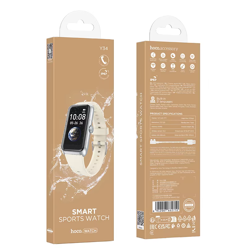 HOCO 1.47 TFT montre intelligente écran tactile Bluetooth 5.3 Version d'appel IP67 étanche fréquence cardiaque moniteur