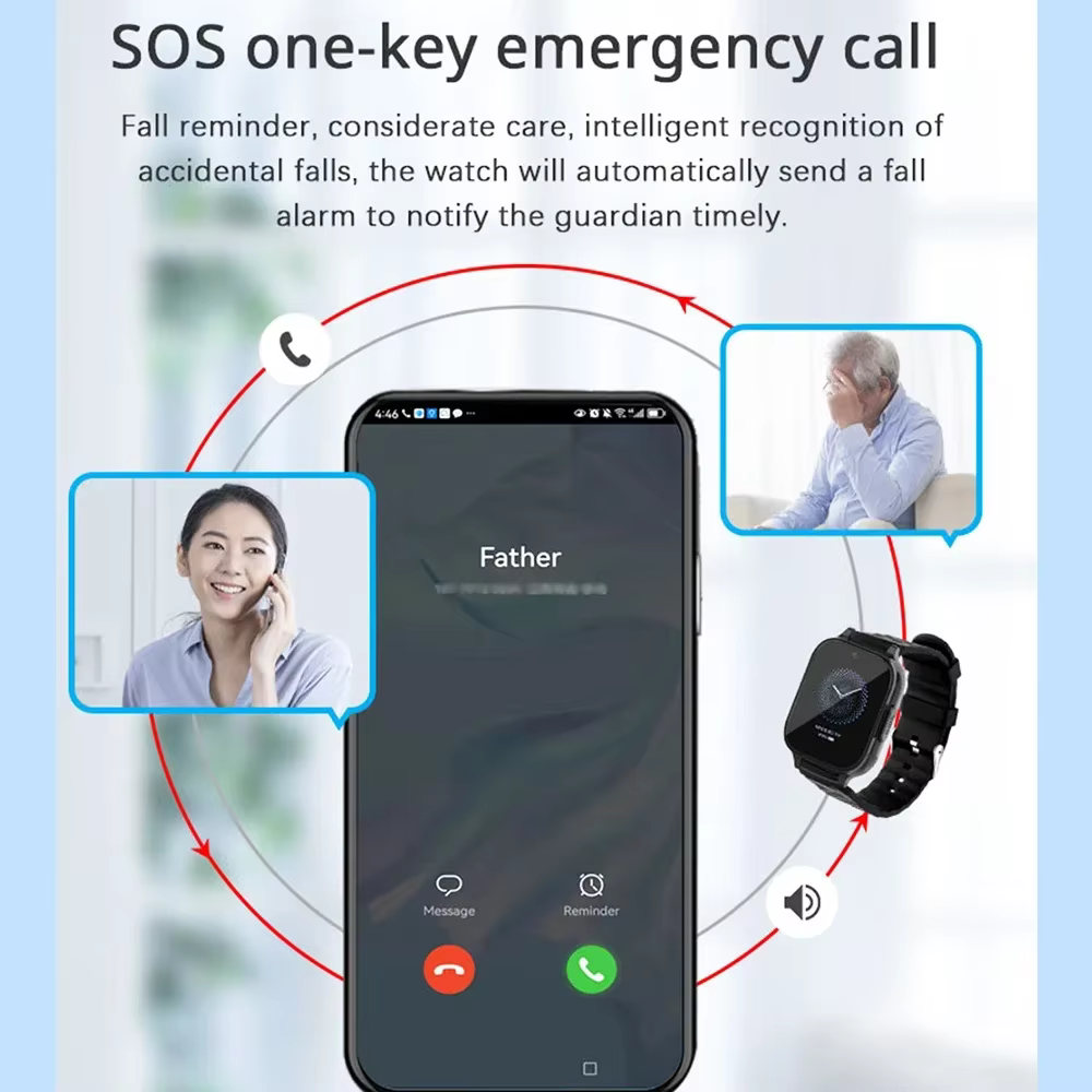 Montre GPS intelligente avec bouton SOS