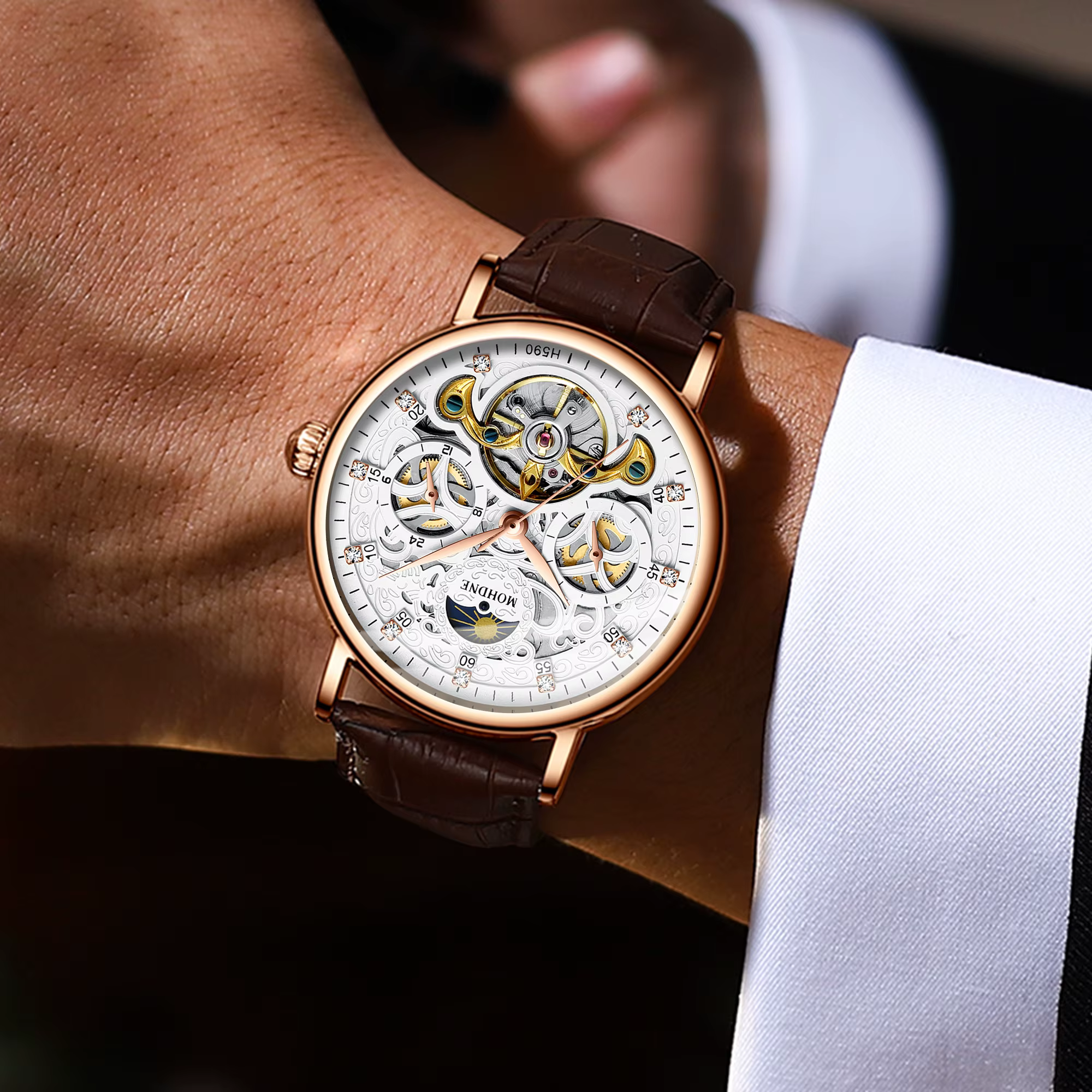Montres mécaniques de luxe BINBOND pour hommes
