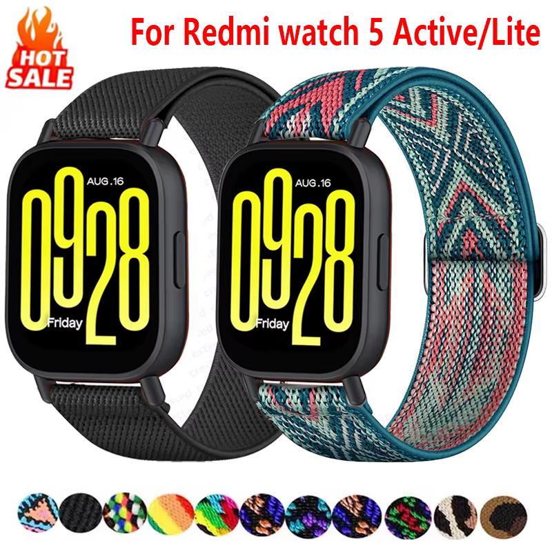 Breathable nylon straps For Redmi watch 5 Active/5 Lite smartwatch Adjustable Elastic Bracelet correa