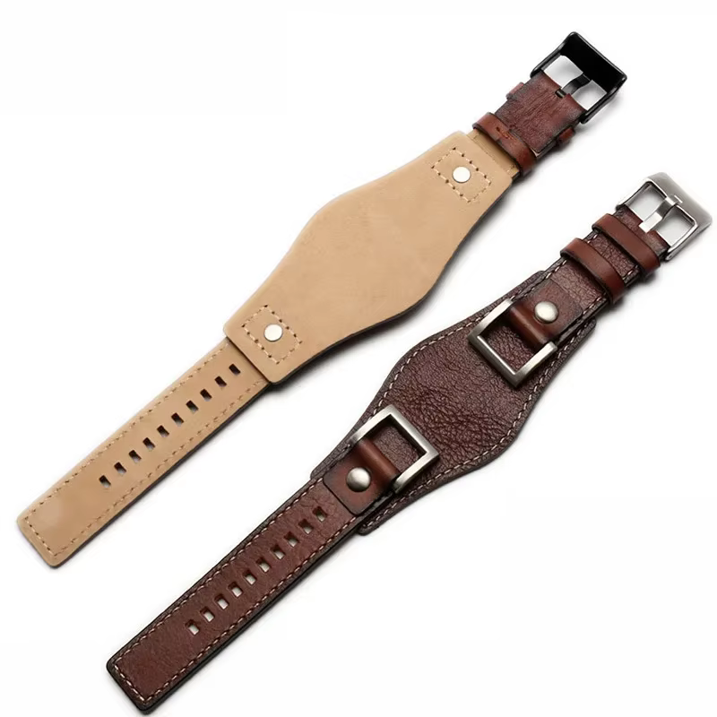 Bracelet de montre en cuir véritable pour Fossil JR1157