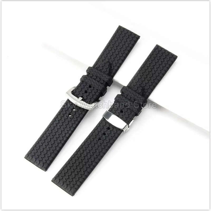 Bracelet de montre en Silicone noir pour Chopard Mille Miglia, 168511 168997, Interface droite souple et résistante à la sueur, accessoires de montre Premium
