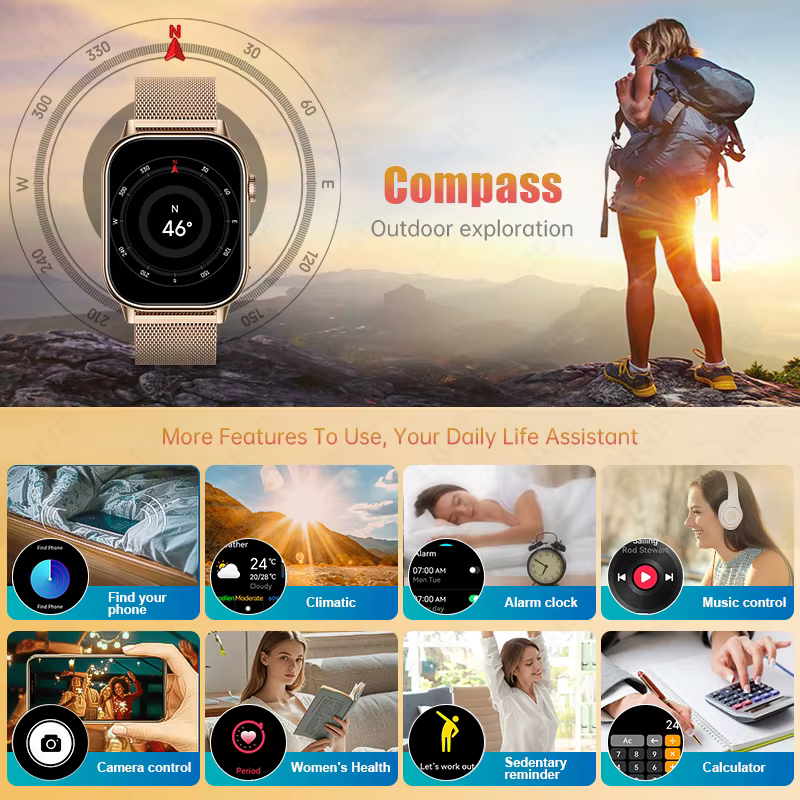 Montre connectée GPS LIGE 2026 pour femmes