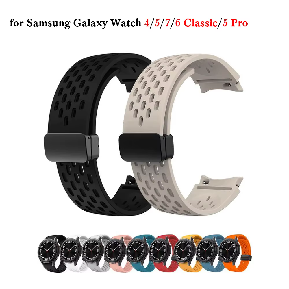 Bracelet respirant pour Samsung Galaxy Watch 4/5/7/6 Classic/5 Pro, 40mm 44mm, sangles magnétiques, ceinture Galaxy watch Ultra Band correa