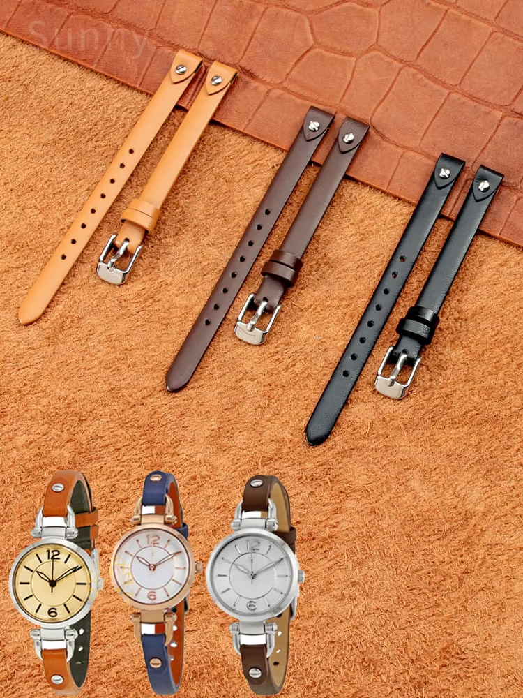 Bracelet de montre en cuir véritable pour Fossil Es4119