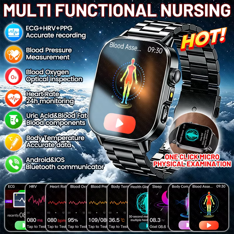 Nouvelle montre connectée ECG pour hommes et femmes